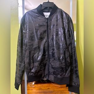 ZARA FAUX LEATHER BOMBER M